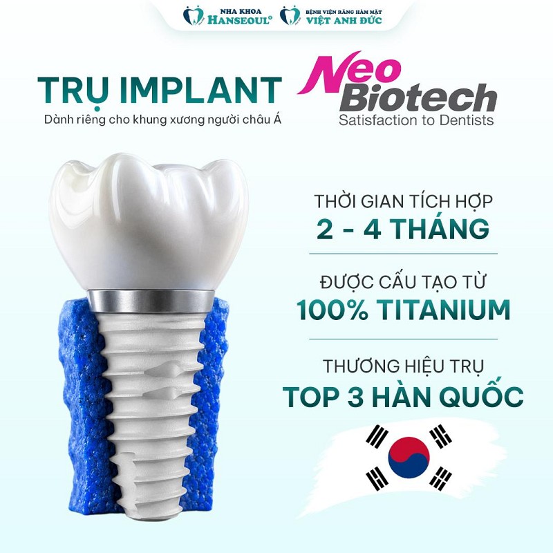 Giới thiệu Thương hiệu trụ implant NEO BIOTECH Top3 Hàn Quốc